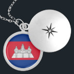 Cambodia flag locket necklace<br><div class="desc">An ideal gift for all those who are patriotic of their country!</div>
