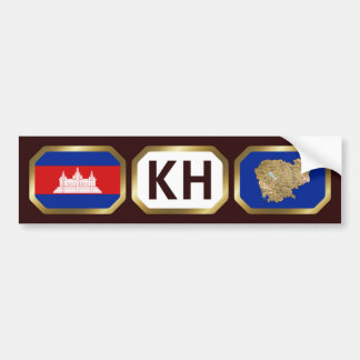 Cambodia Flag Map Code Bumper Sticker