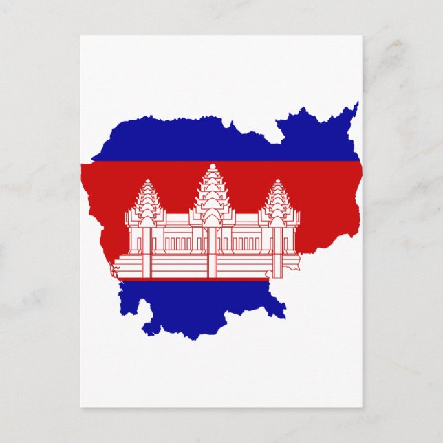 Cambodia Flag map KH Postcard (Front)
