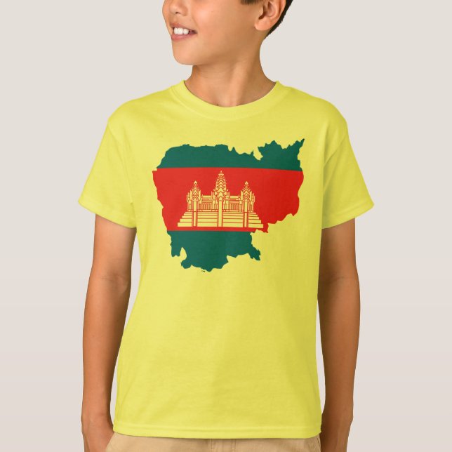 Cambodia flag map T-Shirt (Front)