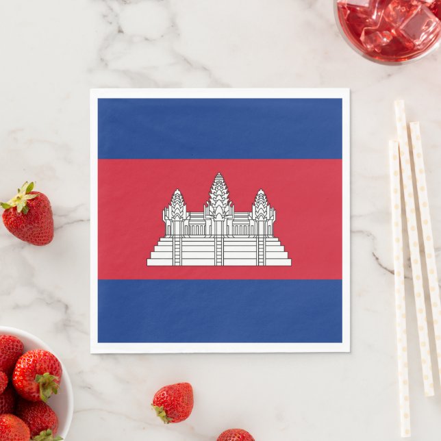 Cambodia flag napkins (Insitu)