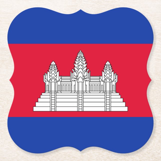 Cambodia Flag Paper Coaster (Front)