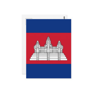 Cambodia flag postcard