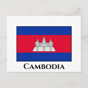 Cambodia Flag Postcard