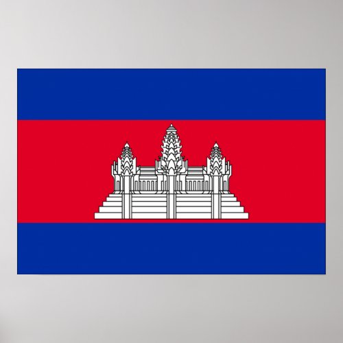 Cambodia Flag Poster