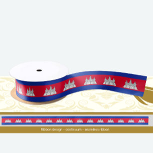 Cambodia Flag ribbon, Cambodia fashion /sports Satin Ribbon