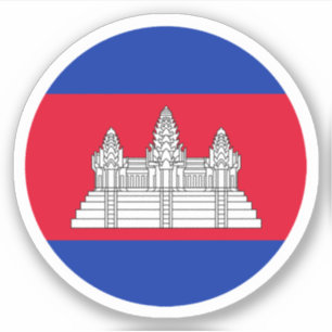 Cambodia Flag Round Sticker