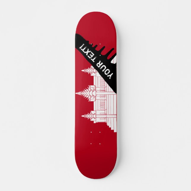 Cambodia Flag Skateboard Deck (Front)