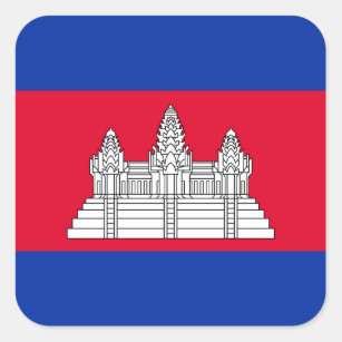 Cambodia Flag Square Sticker