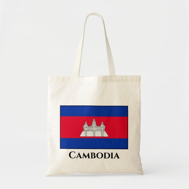 Cambodia Flag Tote Bag (Front)