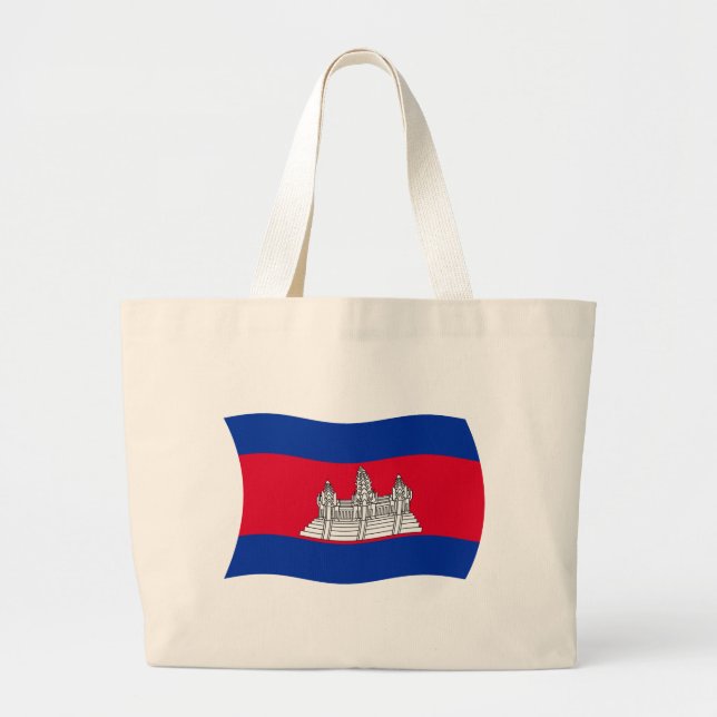 Cambodia Flag Tote Bag (Front)
