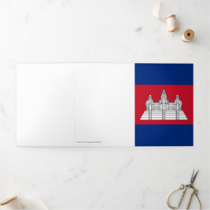 Cambodia flag Tri-Fold card