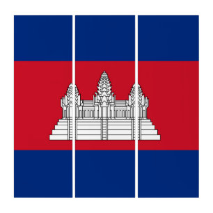 Cambodia flag triptych