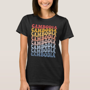 Cambodia Groovy Retro Cambodian T-Shirt