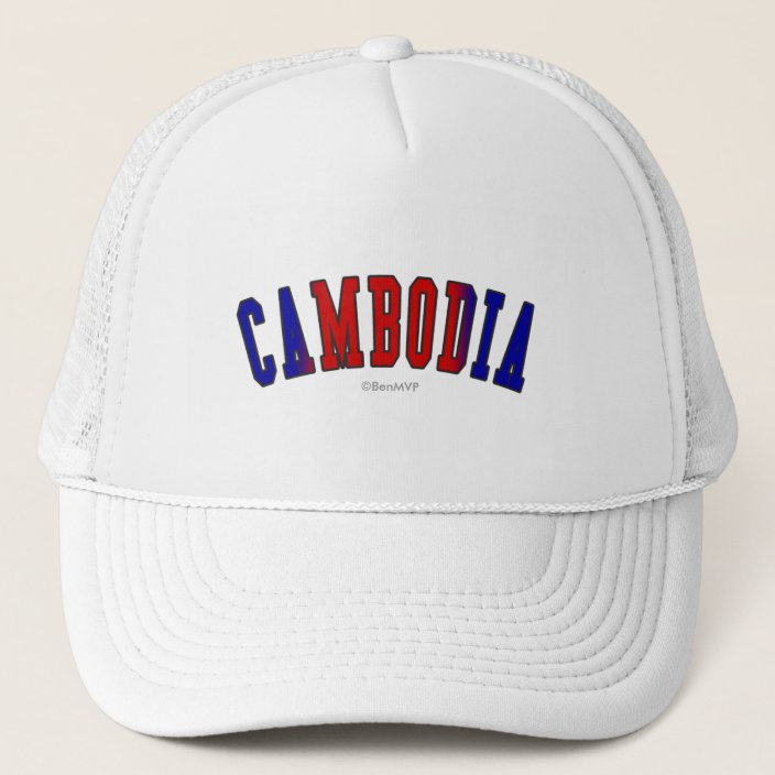 Cambodia in National Flag Colors Hat