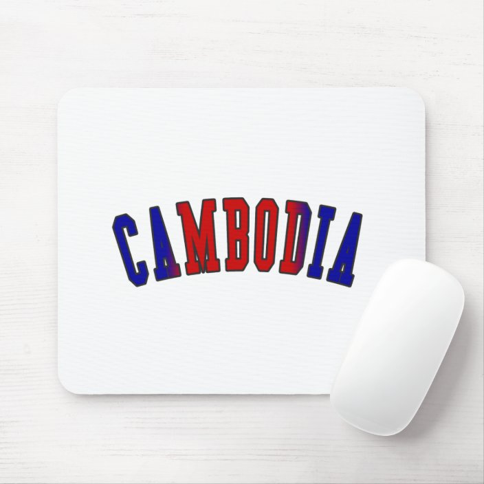 Cambodia in National Flag Colors Mouse Pad