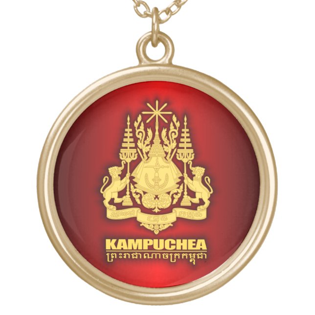 Cambodia (Kampuchea) COA Gold Plated Necklace (Front)