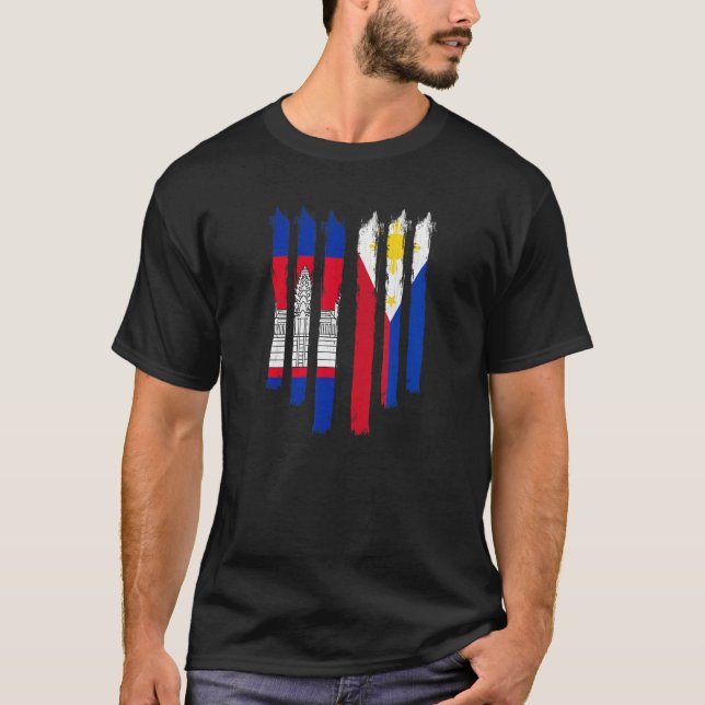 Cambodia Khmer Cambodian Philippines Filipino Mixe T-Shirt (Front)