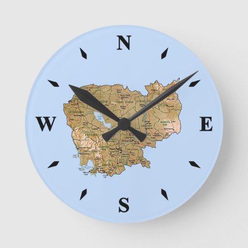 Cambodia Map Clock