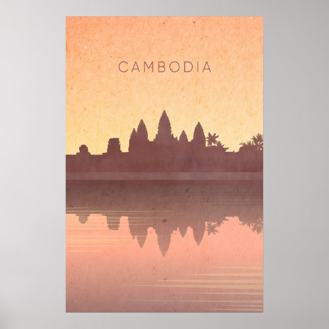 Cambodia Minimal Travel Poster (Front)