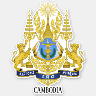 Cambodia National Coat Of Arms Patriotic Sticker
