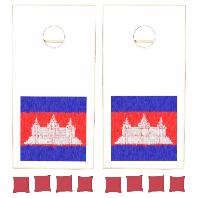 Cambodia Oil Painting Drawing Cornhole Set (Set)