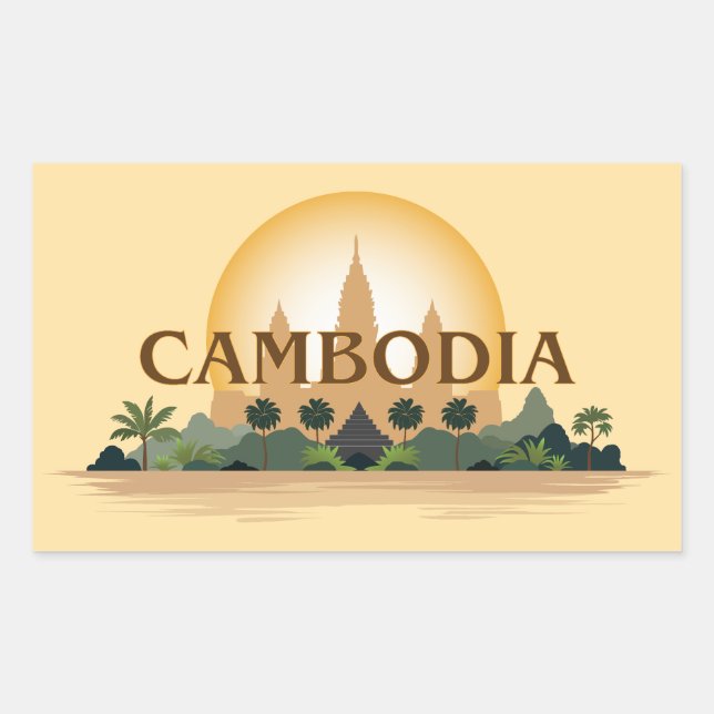 Cambodia Rectangular Sticker (Front)