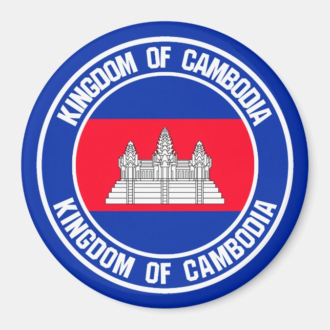 Cambodia Round Emblem Magnet (Front)