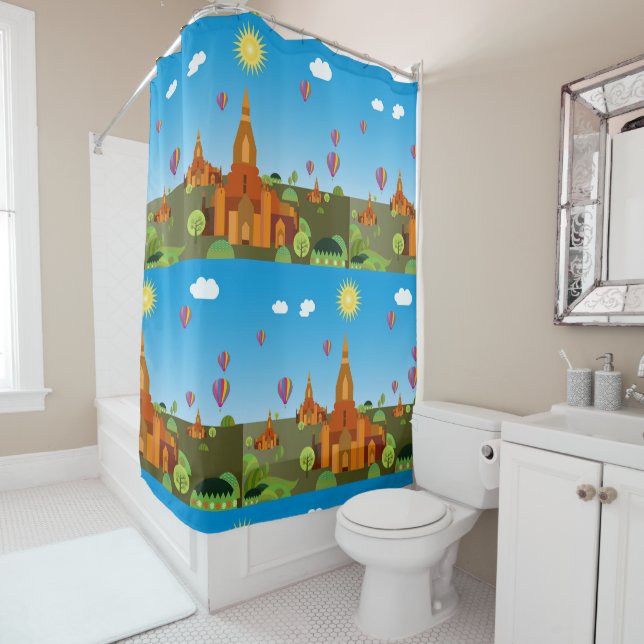 Cambodia temples shower curtain (In Situ)
