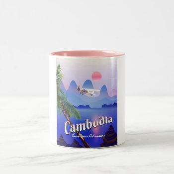 Cambodia 'travel Into Adventure' Two-tone Coffee Mug by bartonleclaydesign at Zazzle