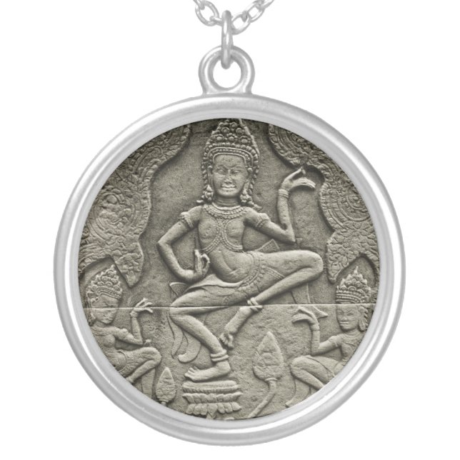 Cambodian Art Silver Plated Necklace (Front)