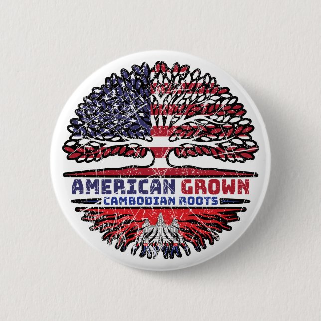 Cambodian Cambodia US American USA United States Button (Front)