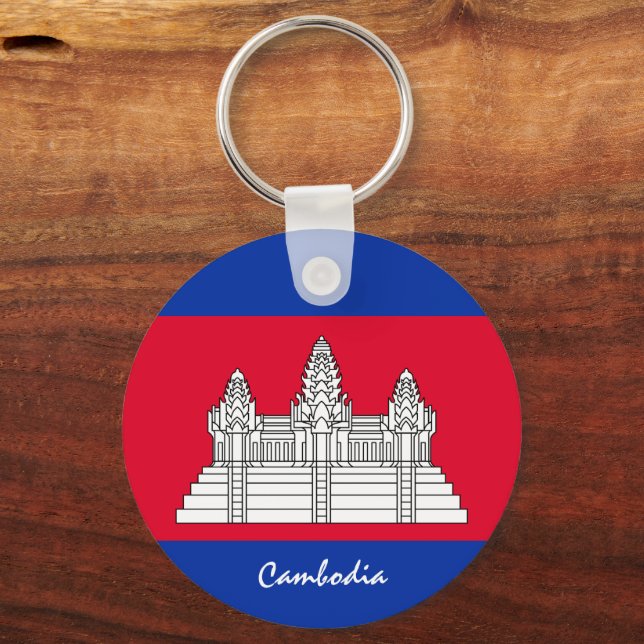Cambodian Flag & Cambodia holiday, patriots /sport Keychain (Front)