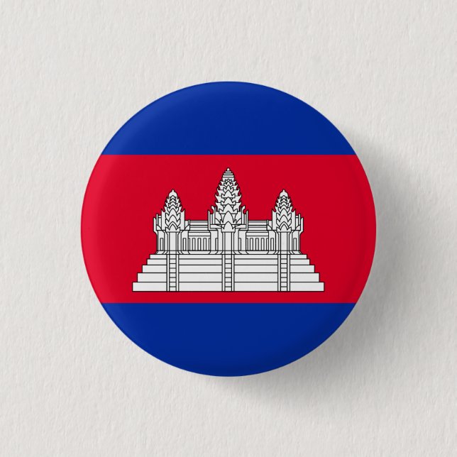 Cambodian Flag, Flag of Cambodia Button (Front)