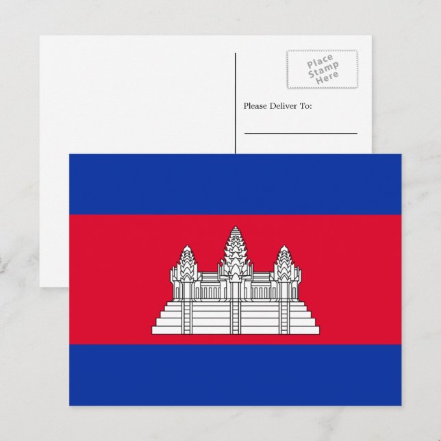 Cambodian Flag, Flag of Cambodia Postcard (Front/Back)