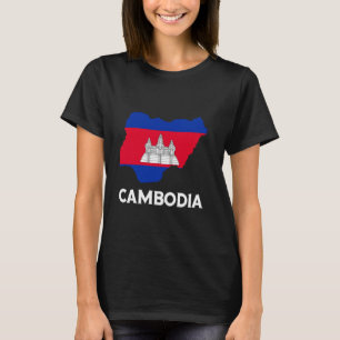 Cambodian Flag Map Cambodian Pride Cambodian Roots T-Shirt