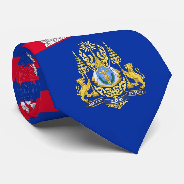 Cambodian Flag & Royal Arms, Cambodia Neck Tie (Rolled)