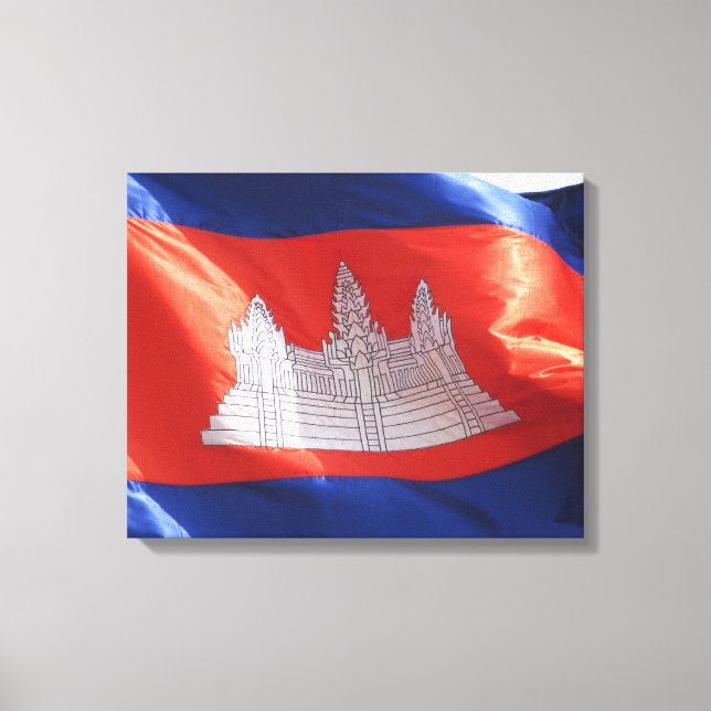 cambodian flag wave canvas print (Front)