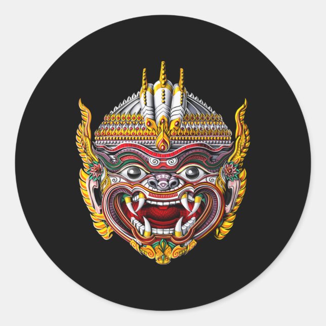 Cambodian Khmer Hanuman Reamker Traditional Dance  Classic Round Sticker (Front)
