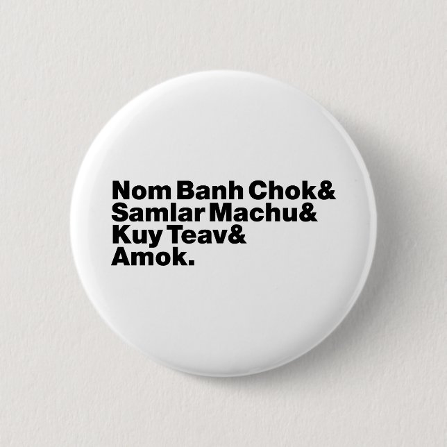 Cambodian / Khmer Street Food Button (Front)