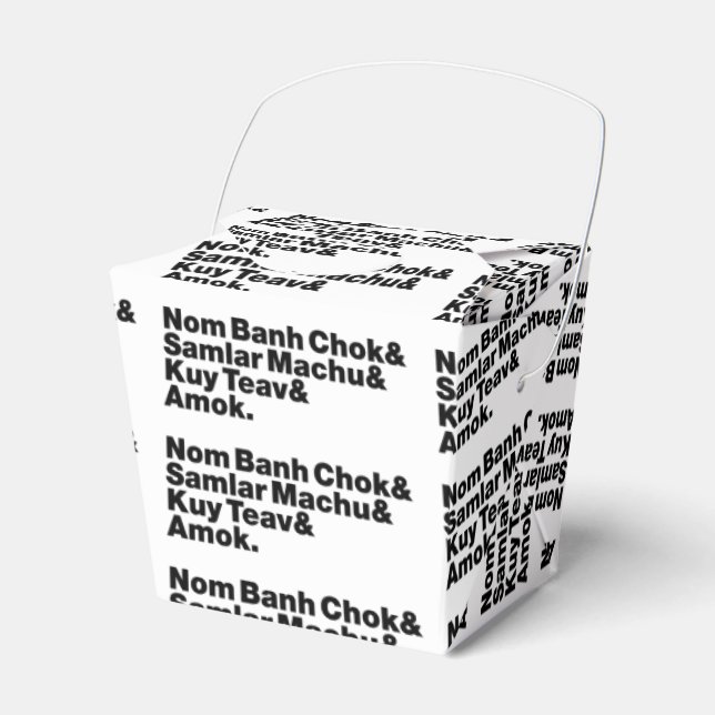 Cambodian / Khmer Street Food Favor Boxes (Front Side)