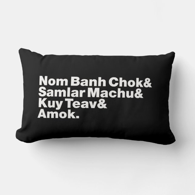 Cambodian / Khmer Street Food Lumbar Pillow (Front)