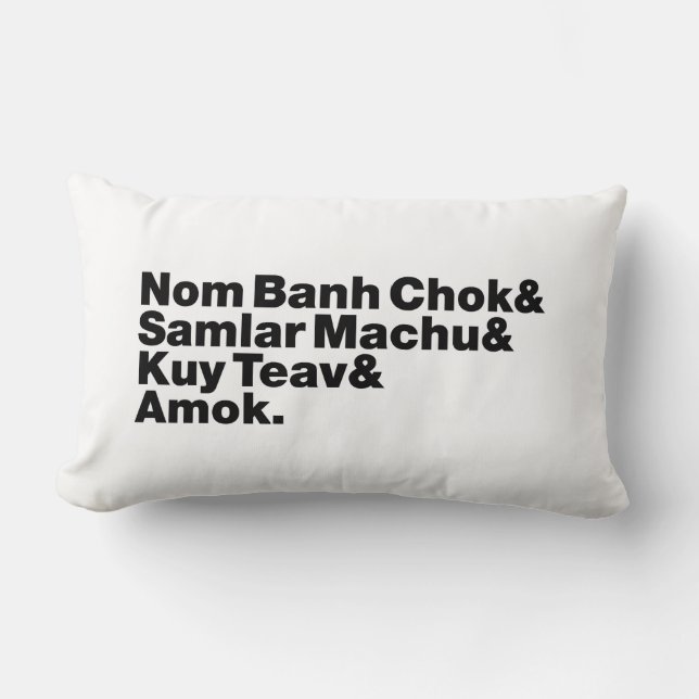 Cambodian / Khmer Street Food Lumbar Pillow (Front)