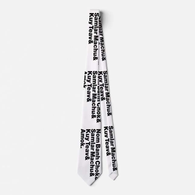 Cambodian / Khmer Street Food Neck Tie (Front)