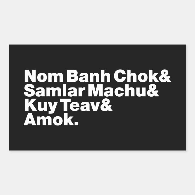 Cambodian / Khmer Street Food Rectangular Sticker (Front)