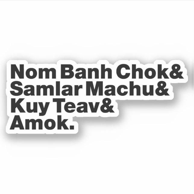 Cambodian / Khmer Street Food Sticker (Front)