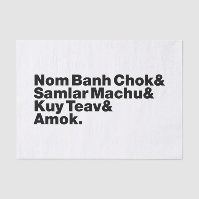 Cambodian / Khmer Street Food Tissue Paper (Front)
