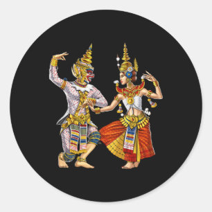 Cambodian Khmer Traditional Dance Apsara Cambodia Classic Round Sticker