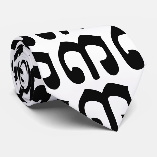 Cambodian Number 3 / Three / ៣ (Bei) Khmer Script Neck Tie (Rolled)