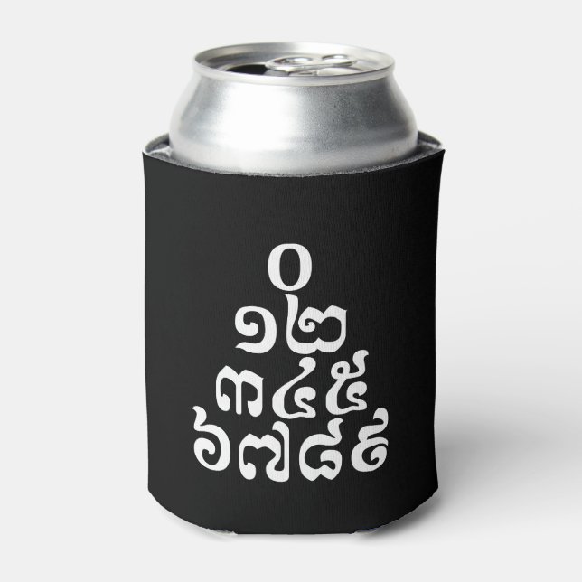 Cambodian Numbers Pyramid - 0 12 345 6789 Khmer Can Cooler (Can Front)